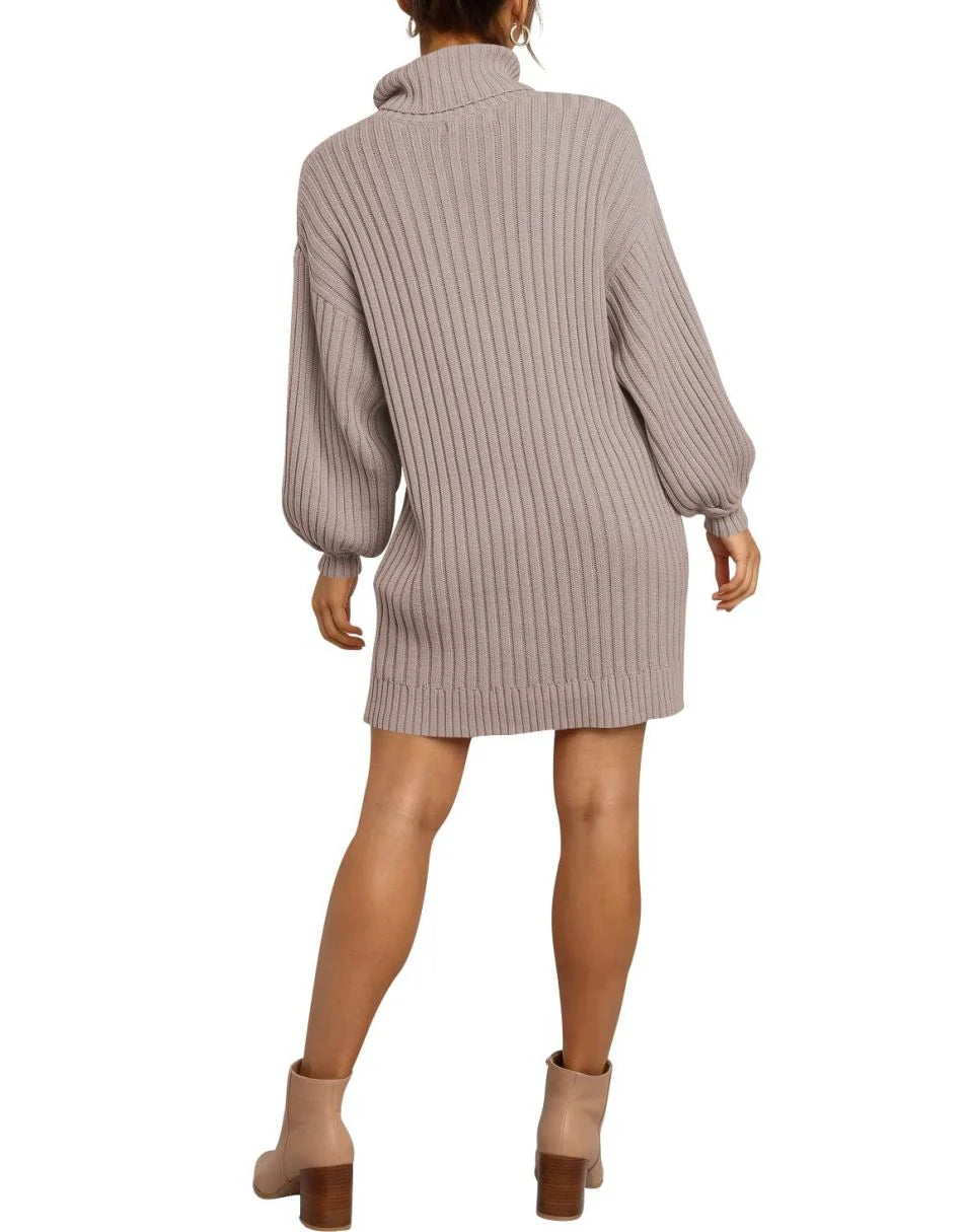 Women Turtleneck Oversized Sweater Pullover Dresses