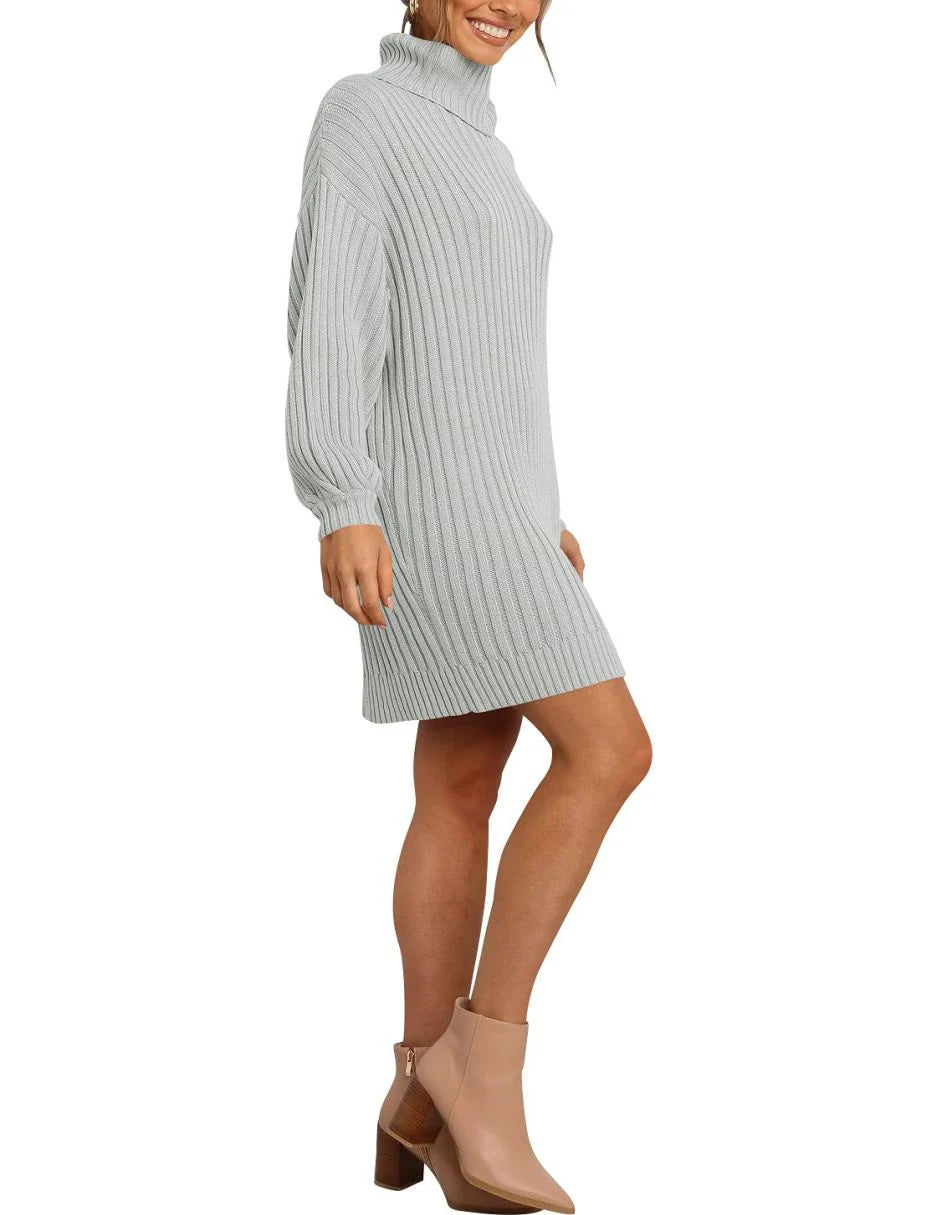 Women Turtleneck Oversized Sweater Pullover Dresses