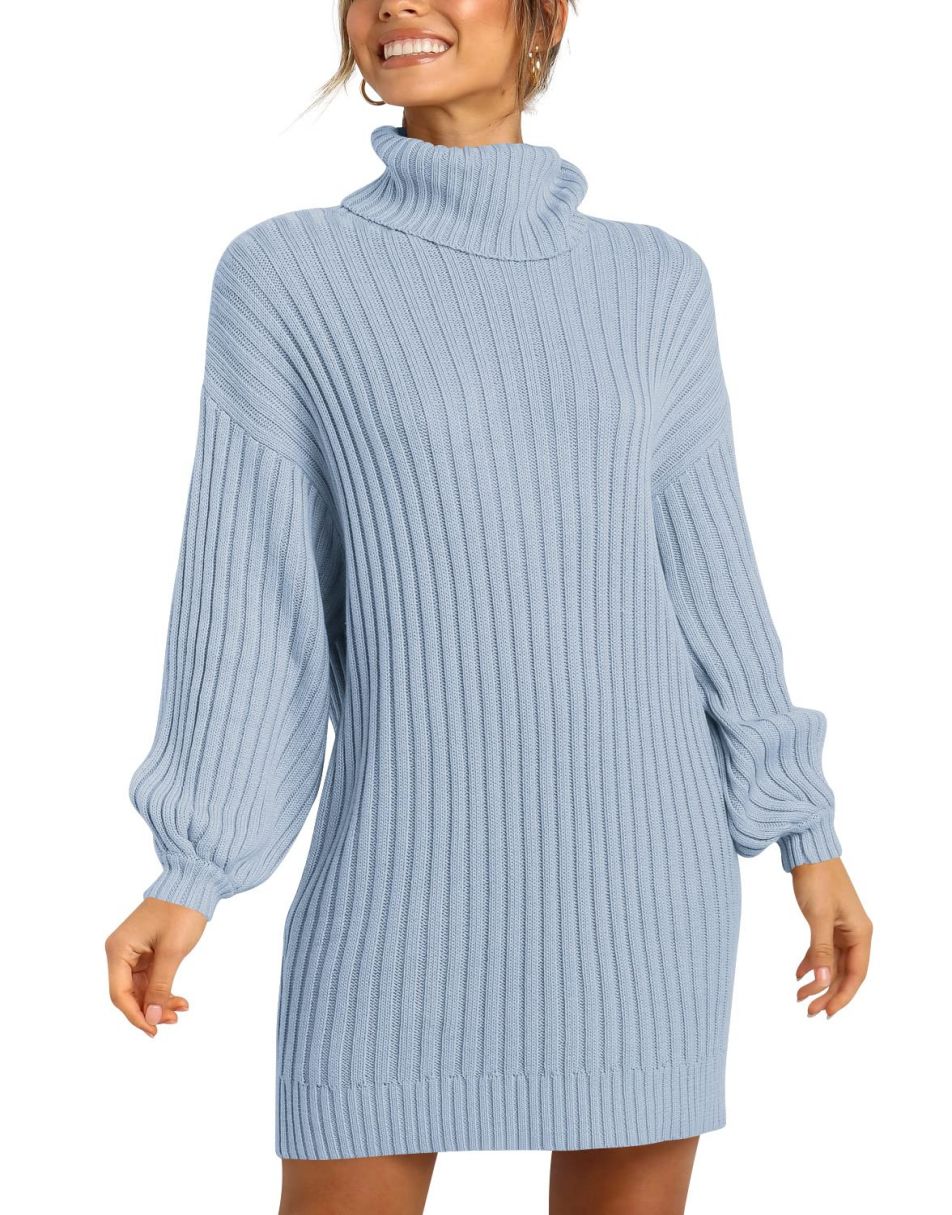 Women Turtleneck Oversized Sweater Pullover Dresses