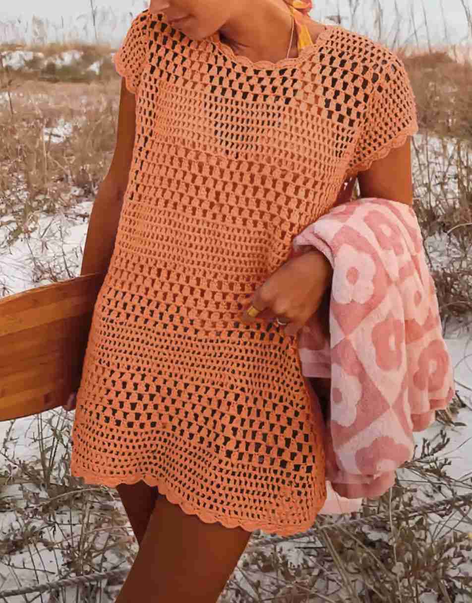 Women Swimsuit Crochet Swim Cover Up Summer Bathing Suit Swimwear Beach Dress
