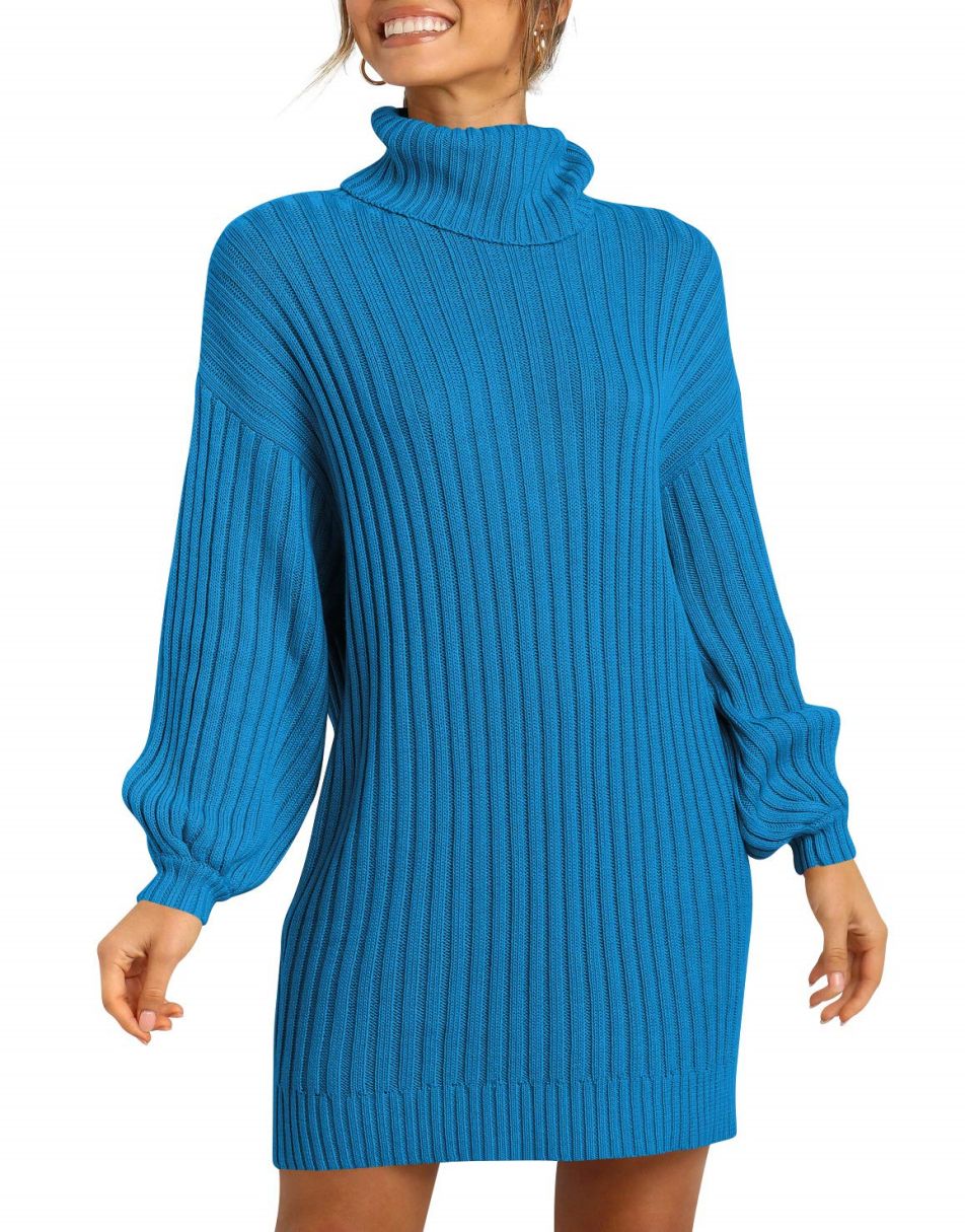 Women Turtleneck Oversized Sweater Pullover Dresses