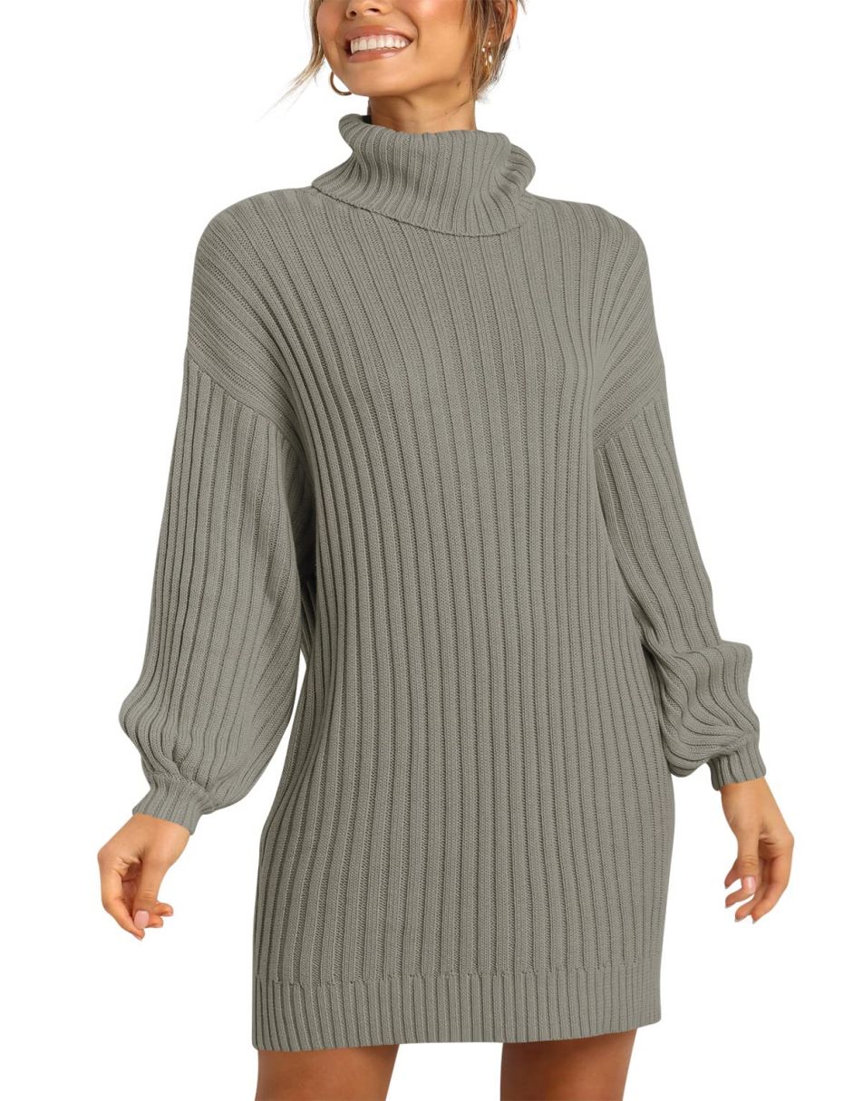 Women Turtleneck Oversized Sweater Pullover Dresses
