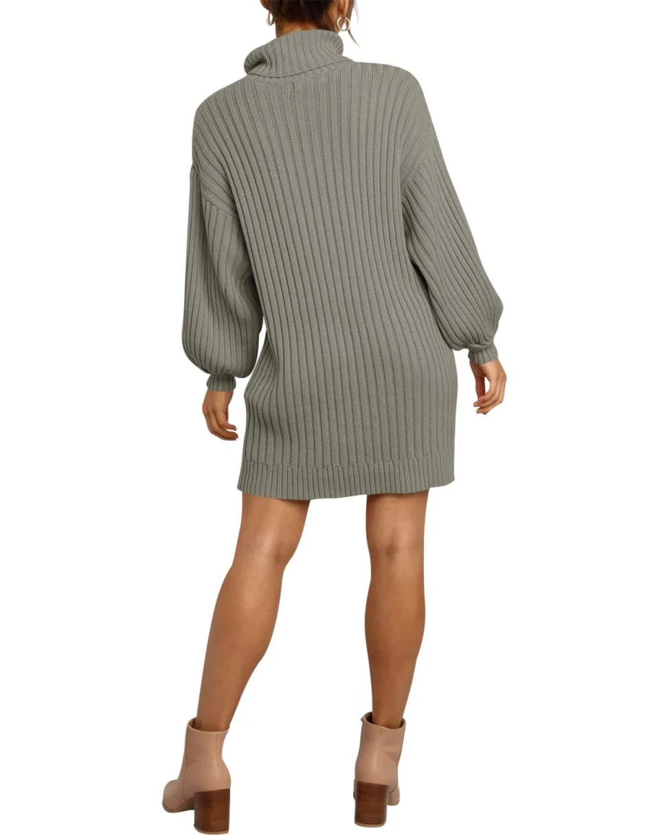 Women Turtleneck Oversized Sweater Pullover Dresses