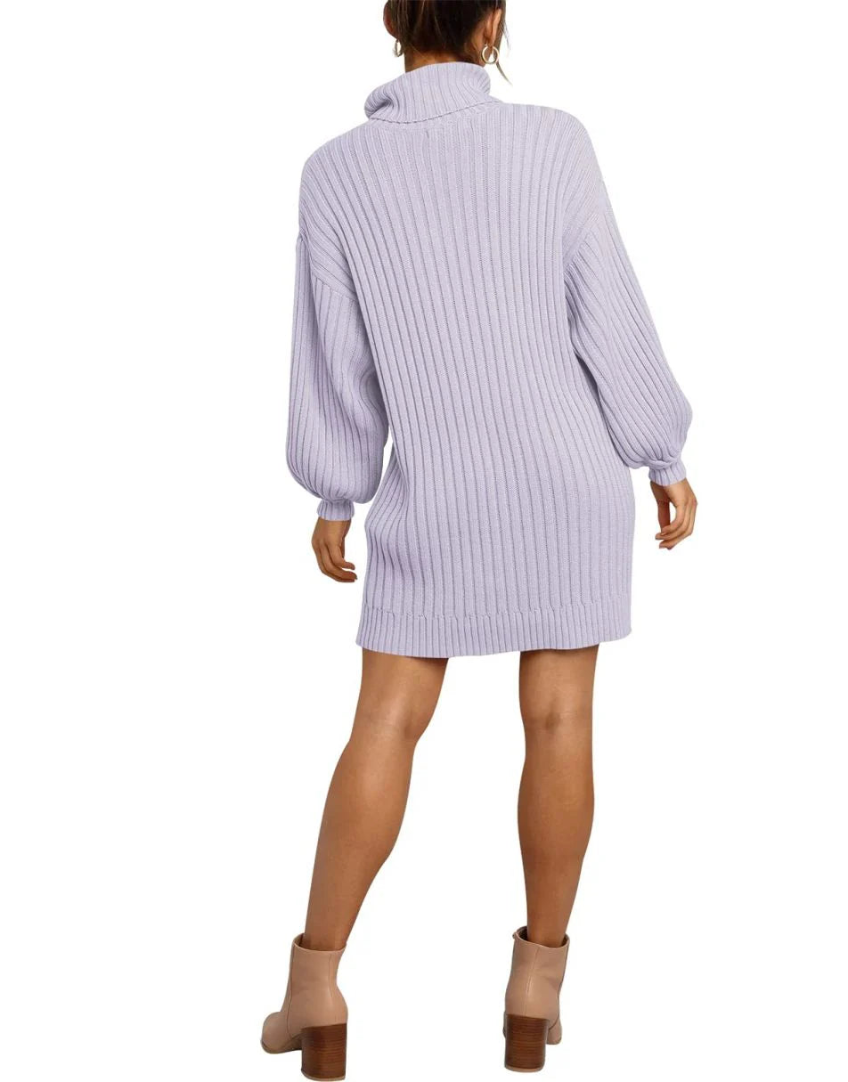 Women Turtleneck Oversized Sweater Pullover Dresses