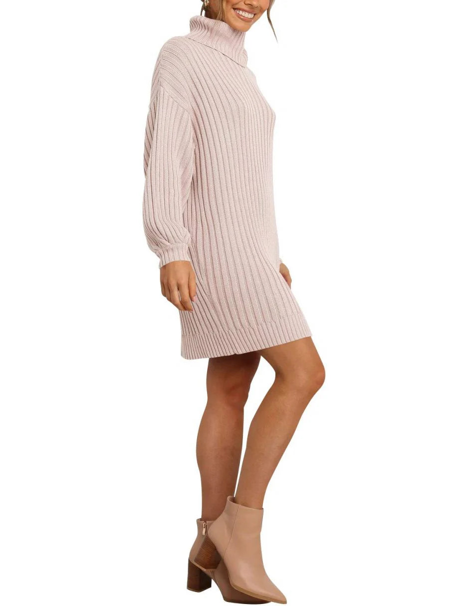 Women Turtleneck Oversized Sweater Pullover Dresses