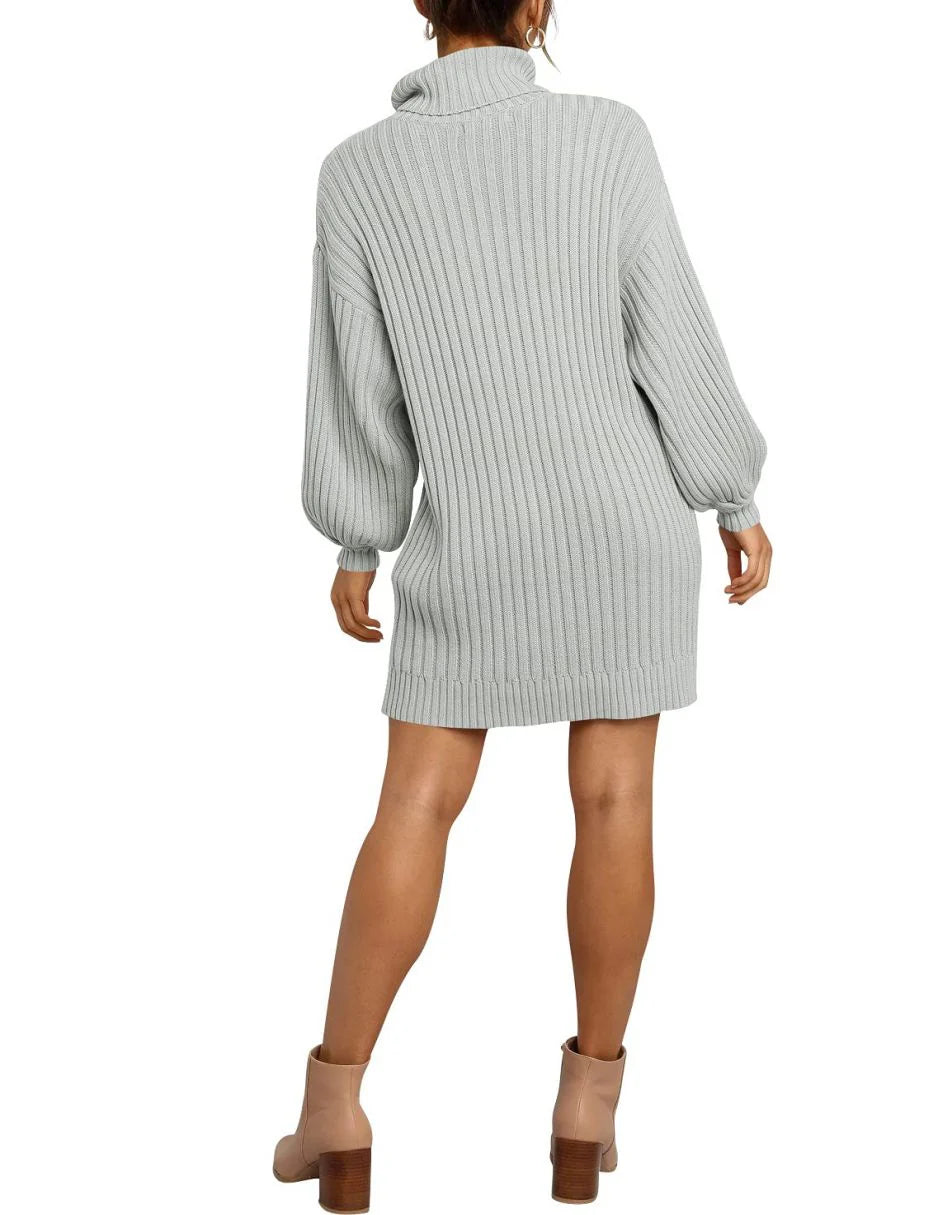 Women Turtleneck Oversized Sweater Pullover Dresses