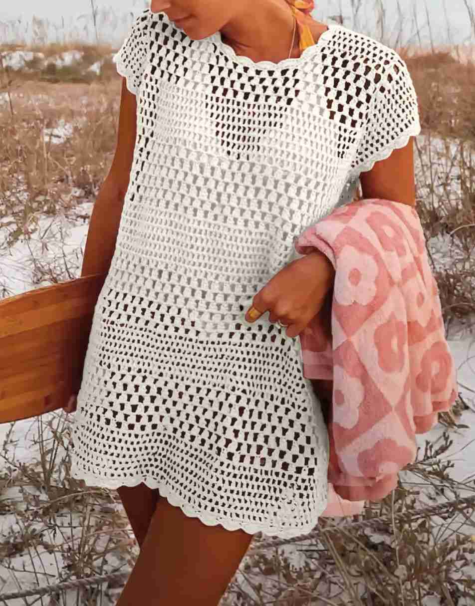 Women Swimsuit Crochet Swim Cover Up Summer Bathing Suit Swimwear Beach Dress