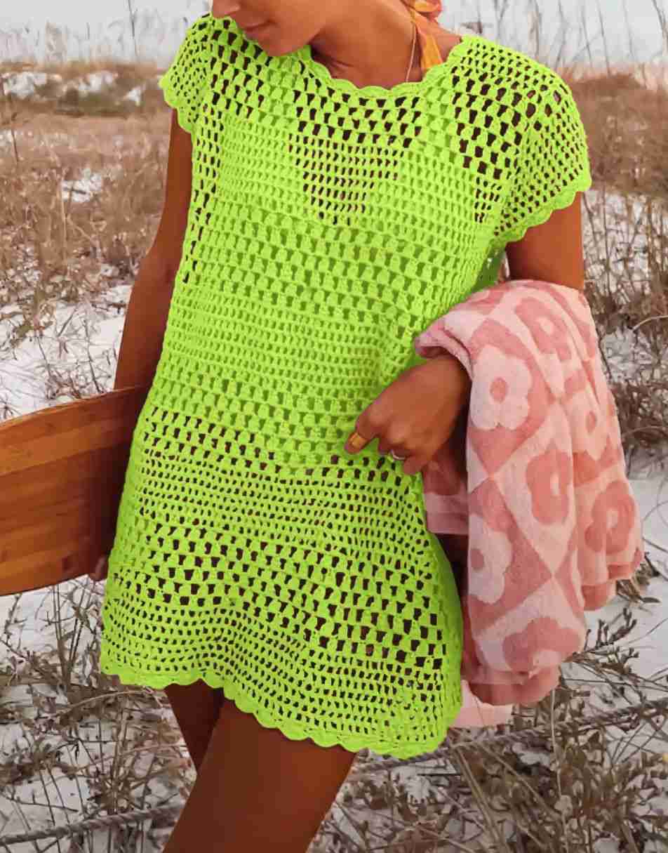 Women Swimsuit Crochet Swim Cover Up Summer Bathing Suit Swimwear Beach Dress