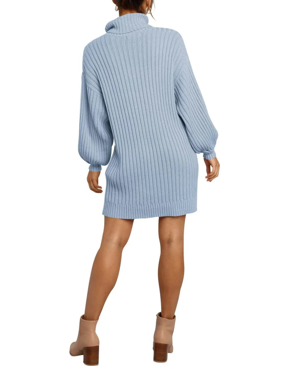 Women Turtleneck Oversized Sweater Pullover Dresses