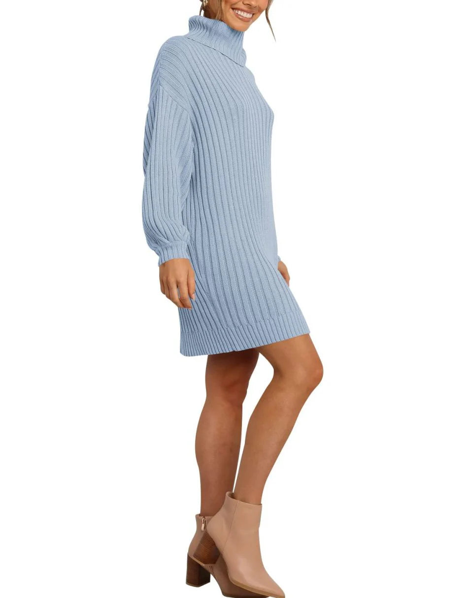 Women Turtleneck Oversized Sweater Pullover Dresses