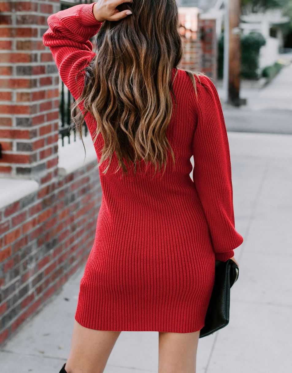 Women Turtleneck Long Sleeve Knit Stretchable Elasticity Slim Sweater Bodycon Mini Sweater Dress