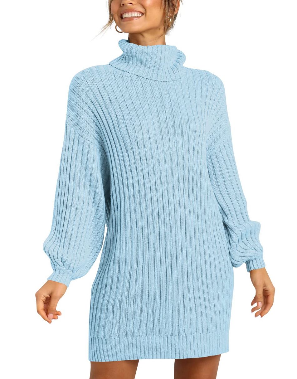 Women Turtleneck Oversized Sweater Pullover Dresses