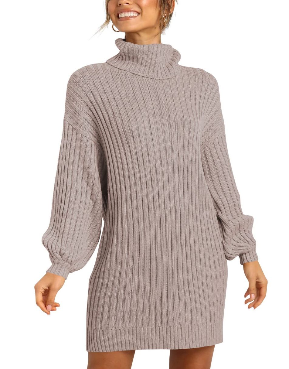 Women Turtleneck Oversized Sweater Pullover Dresses