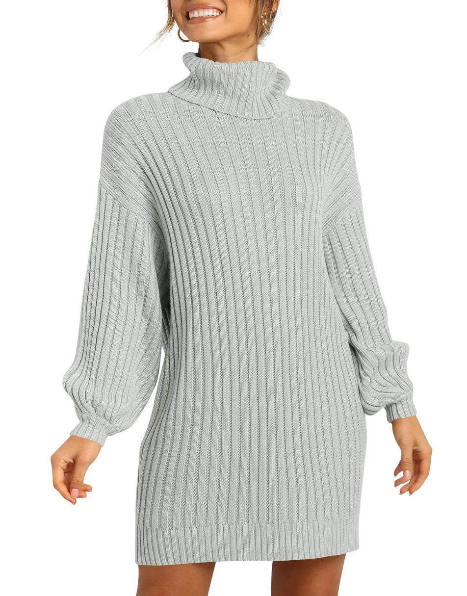 Women Turtleneck Oversized Sweater Pullover Dresses