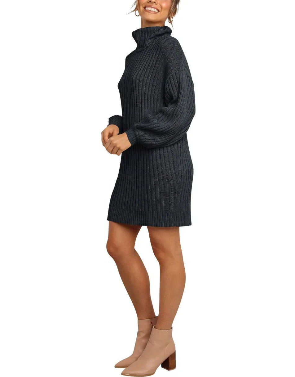 Women Turtleneck Oversized Sweater Pullover Dresses