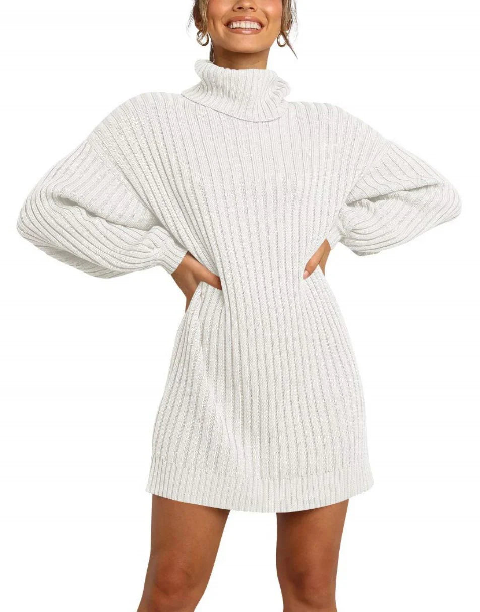 Women Turtleneck Oversized Sweater Pullover Dresses