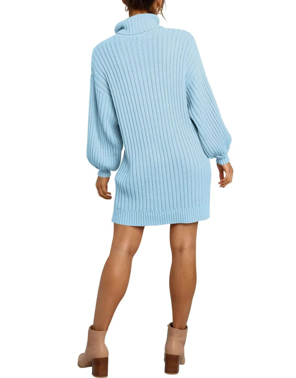 Women Turtleneck Oversized Sweater Pullover Dresses