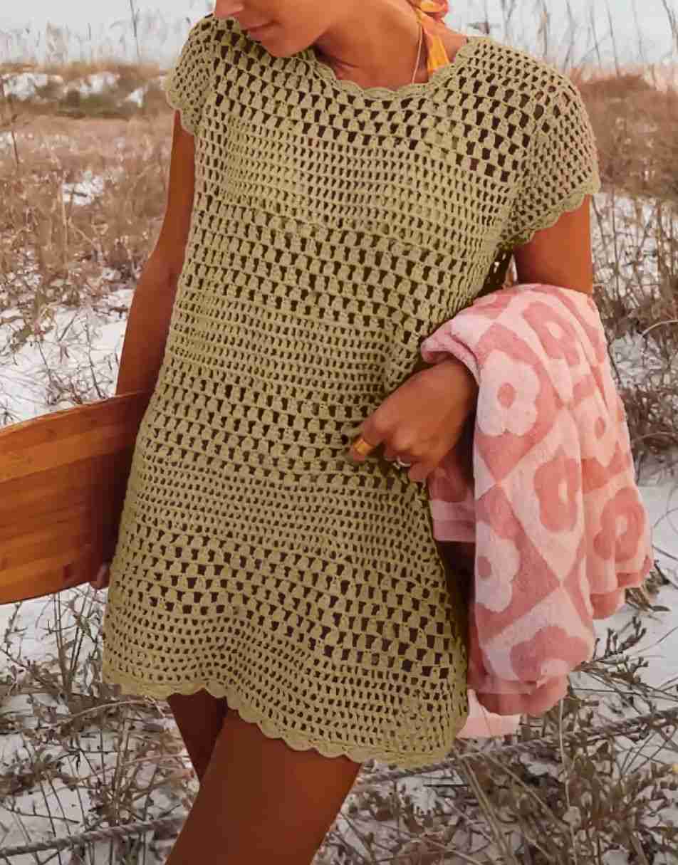 Women Swimsuit Crochet Swim Cover Up Summer Bathing Suit Swimwear Beach Dress