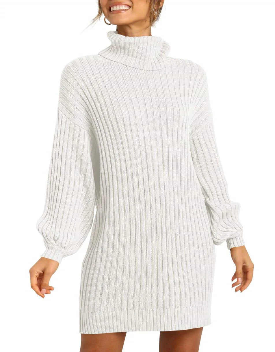 Women Turtleneck Oversized Sweater Pullover Dresses