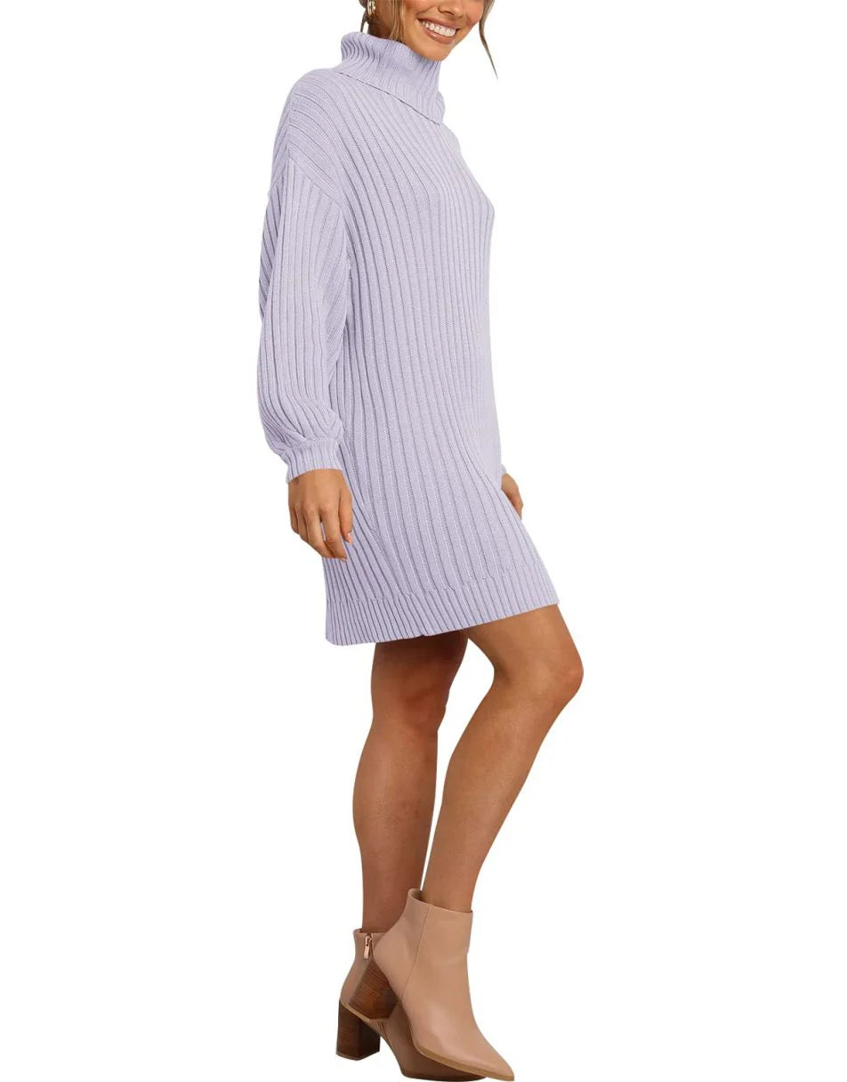 Women Turtleneck Oversized Sweater Pullover Dresses