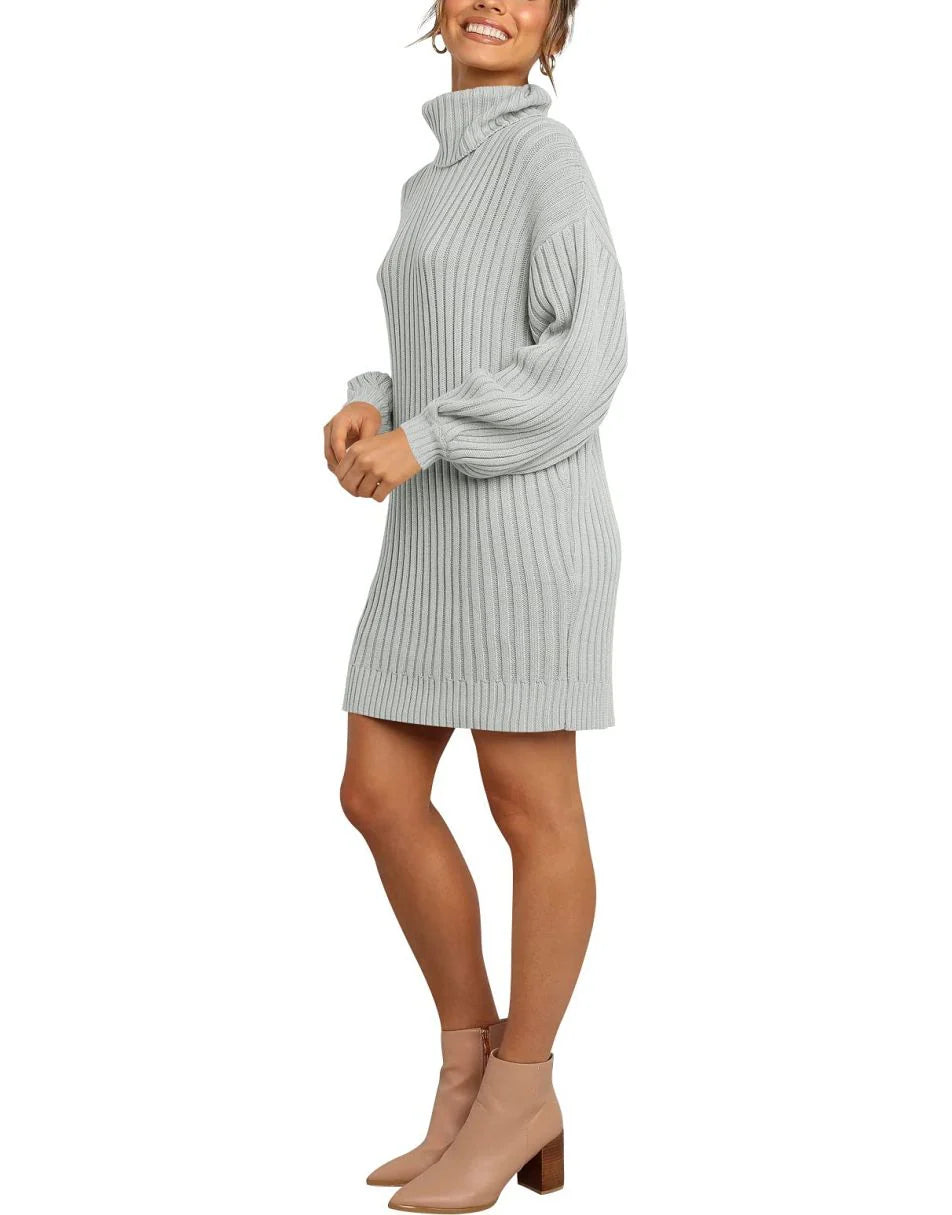 Women Turtleneck Oversized Sweater Pullover Dresses