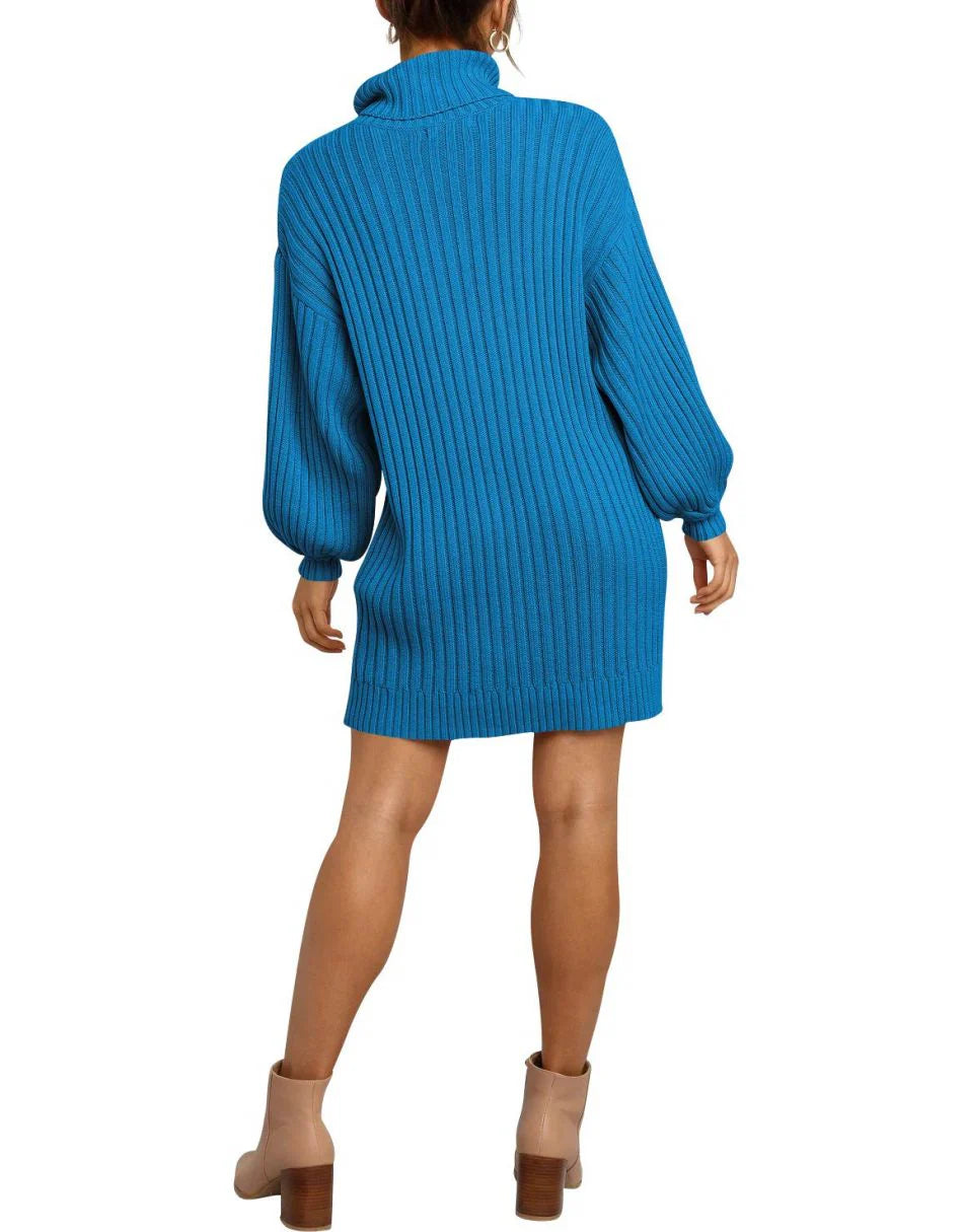 Women Turtleneck Oversized Sweater Pullover Dresses