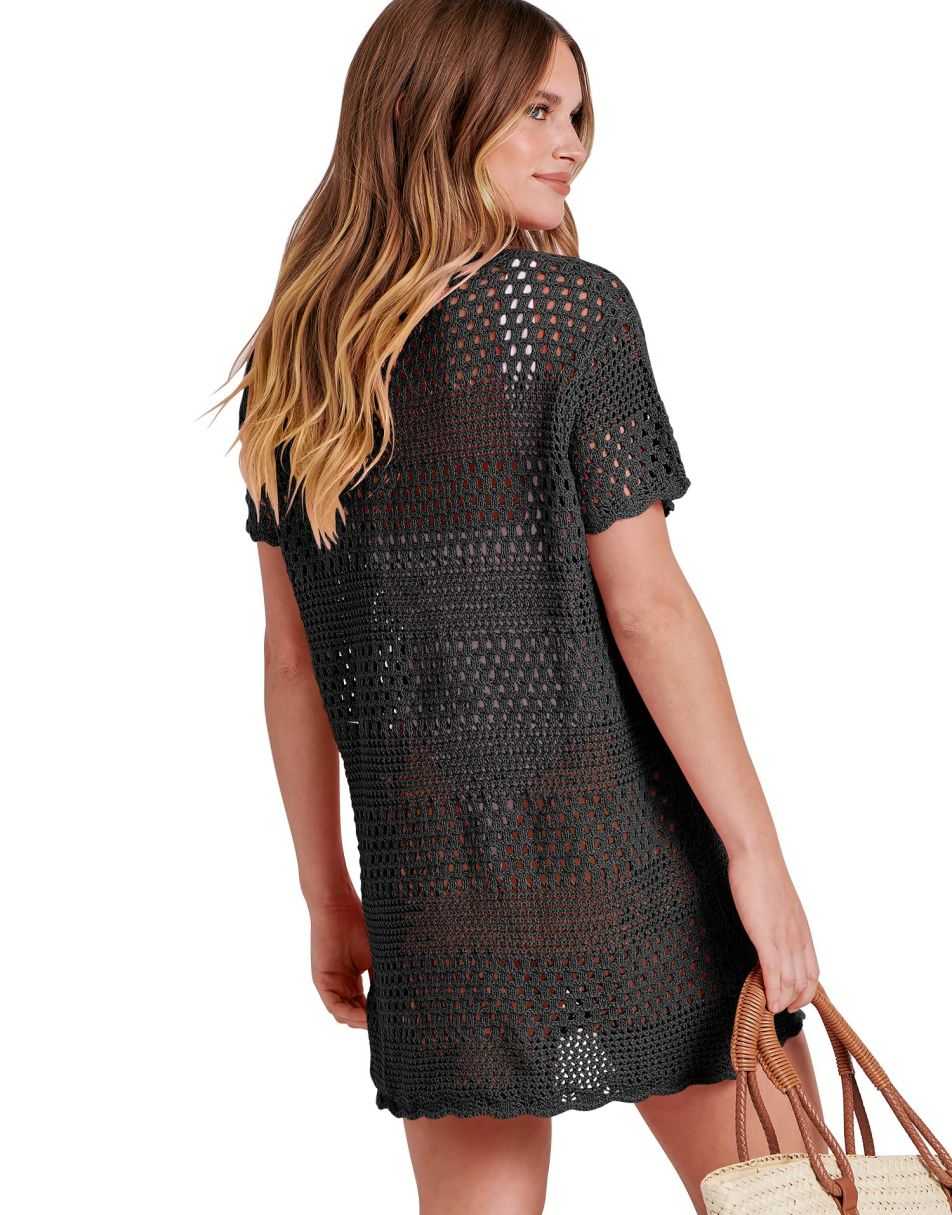 Women Swimsuit Crochet Swim Cover Up Summer Bathing Suit Swimwear Beach Dress